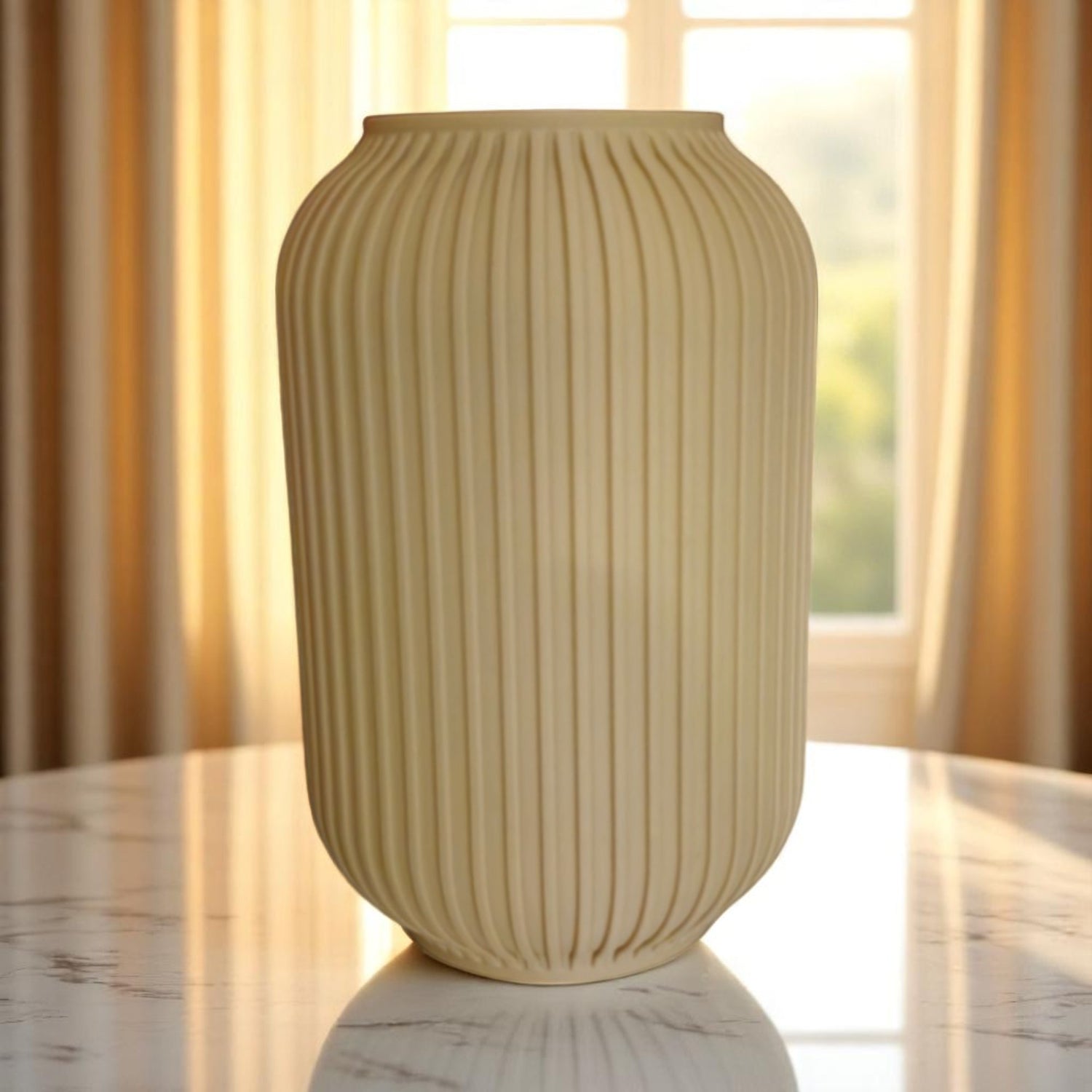 Kompakte Vase Soléa mit geometrischem Muster, hergestellt im 3D-Druck