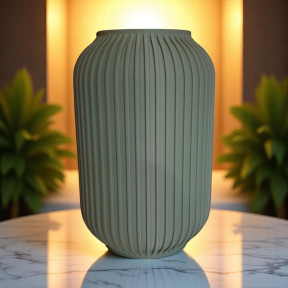 Kompakte Vase Soléa mit geometrischem Muster, hergestellt im 3D-Druck